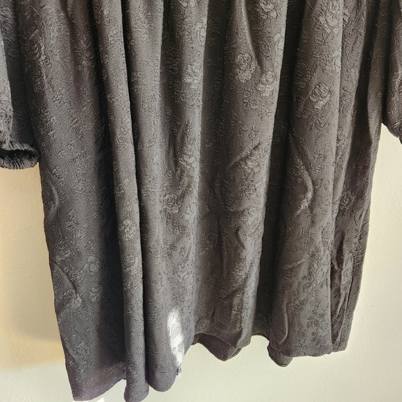 Draper James Size 2X Black Long Sleeve Smocked Waist Dress - Picture 3 of 12